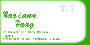 mariann haag business card